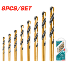 SET DE BROCAS HSS 08PCS HELICOIDALES BLISTER
