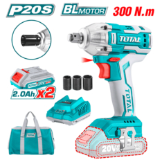 LLAVE IMPACTO BRUSHLESS 20V 300NM 1/2’’ 3300BPM 2X2.0AH M/TELA INDUSTRIAL