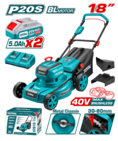 CARRITO CORTAPASTO 18″ 40V, CON BATERÍAS Y CARGADOR – TOTAL