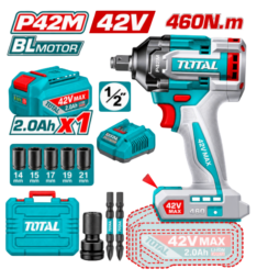 LLAVE DE IMPACTO 1/2″ 460N.M. 42V – TOTAL