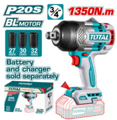 LLAVE DE IMPACTO 3/4″ 20V BRUSHLESS 1350N. m. EQUIPO SOLO – TOTAL