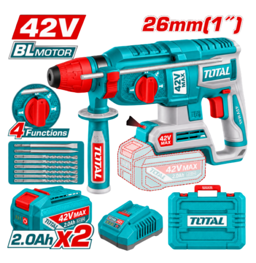 ROTOMARTILLO PLUS 42V, CON 2 BATERÍA 2AMP