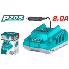CARGADOR DE BATERÍA 20V, 2 AMP PARA CIGARRERA- TOTAL