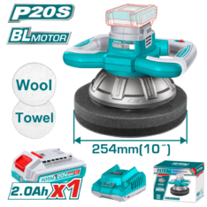 PULIDORA ORBITAL 20V, CON BATERÍA Y CARGADOR – TOTAL