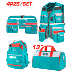 SET X 4 PCS MOCHILAS Y PORTA HERRAMIENTAS-TOTAL