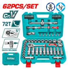 JGO X 62PCS DADOS 1/2″, CON CHICHARRA – TOTAL