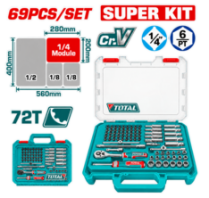 JGO X 69 PCS DE DADOS CON ENCASTRE DE 1/4″ – TOTAL