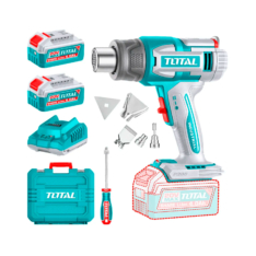 PISTOLA DE CALOR 20V – 580°C CON MALETÍN, BATERÍA Y CARGADOR – TOTAL