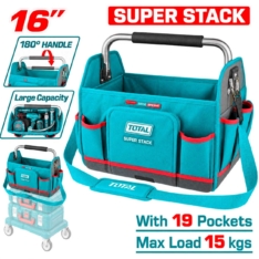 MALETÍN 16″ 8 BOLSILLOS CON ASA DE ACERO INDUSTRIAL – TOTAL