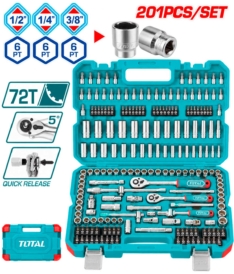SET X 201PCS LLAVES, DADOS Y CHICHARRAS, MALETA – TOTAL