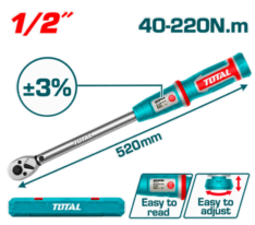 TORQUÍMETRO 1/2″ 40-220N.M. – TOTAL